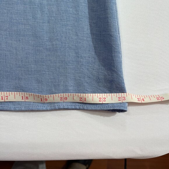 Zara Denim Ruffle Blouse w/ Balloon Sleeves - M - Picture 10 of 11